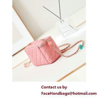 Chanel Lambskin, Resin  &  Gold-Tone Metal Clutch with Chain Bag AP3213 Coral Pink 2025